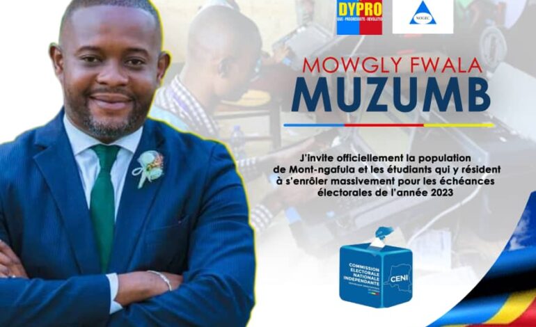 Enrôlement des électeurs/Mont-Ngafula : Mowgly Fwala sensibilise et mobilise son électorat