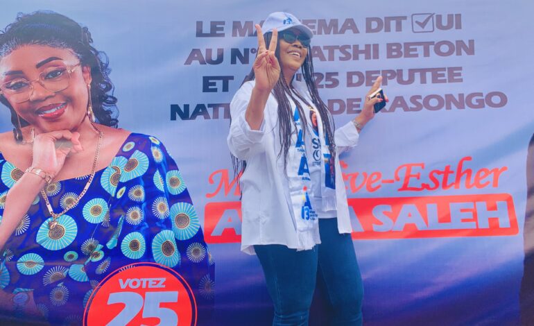  Présidentielle 2023 : pour le retour total de la paix au Congo, Mme Ayuna Olive-Esther appelle les congolais à voter Félix Tshisekedi