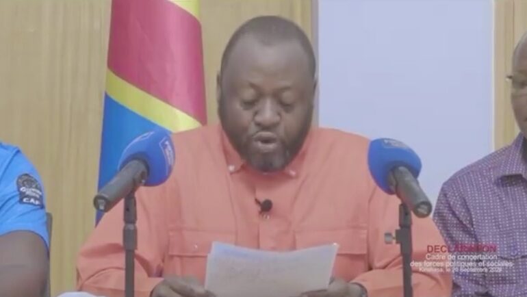  RDC : Le Cadre de concertation des forces politiques et sociales exige la libération de Jean Marc Kabund, Mike Mukebayi, Seth Kikuni et d’autres acteurs de la société civile