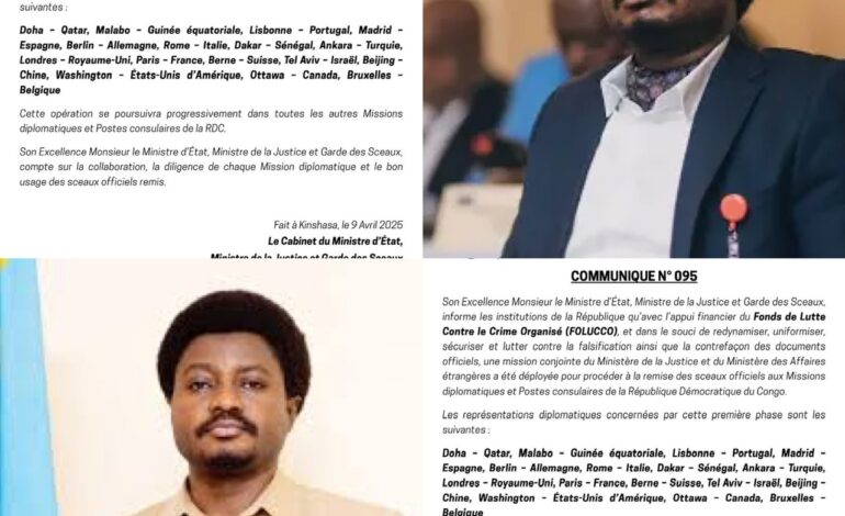Lutte contre la falsification : la RDC remet des sceaux officiels à ses ambassades dans le monde