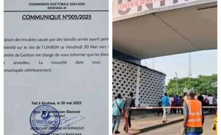 Troubles à l’Université de Kinshasa : suspension des élections facultaires et départementales suite à des tensions estudiantines