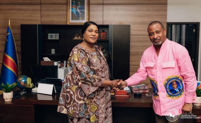  Kolwezi : Mfumu Totshumany Kisombe reçu en audience par la Gouverneure Fifi Masuka