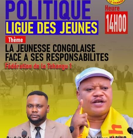 Rentrée politique de la Ligue des Jeunes de l’Alliance pour le Changement : la jeunesse congolaise appelée à assumer ses responsabilités